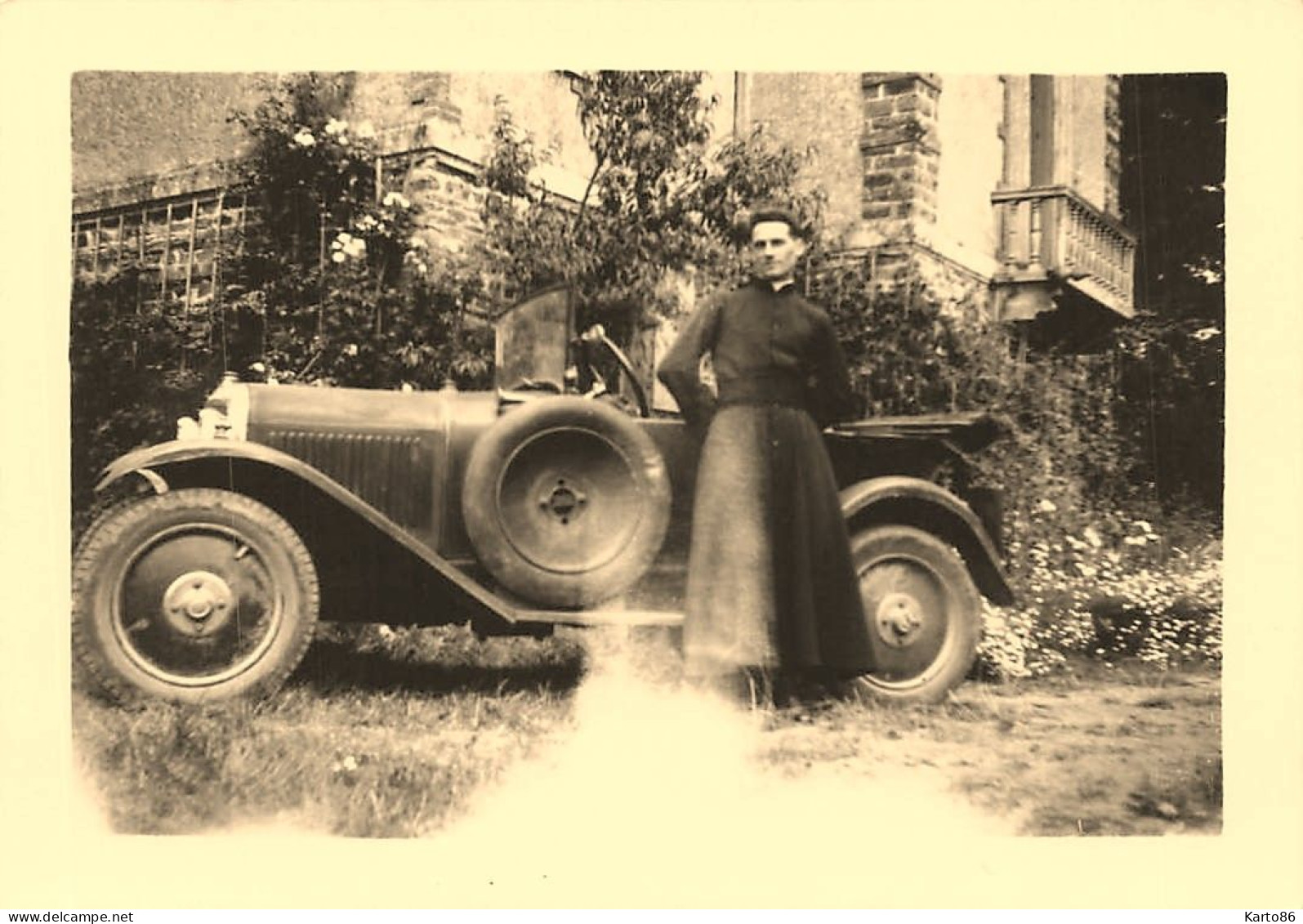 Automobile Ancienne De Marque Modèle Type ? * Automobiles Voiture Transport * Photo Ancienne 9x6.5cm * Bon Pasteur 1935 - PKW