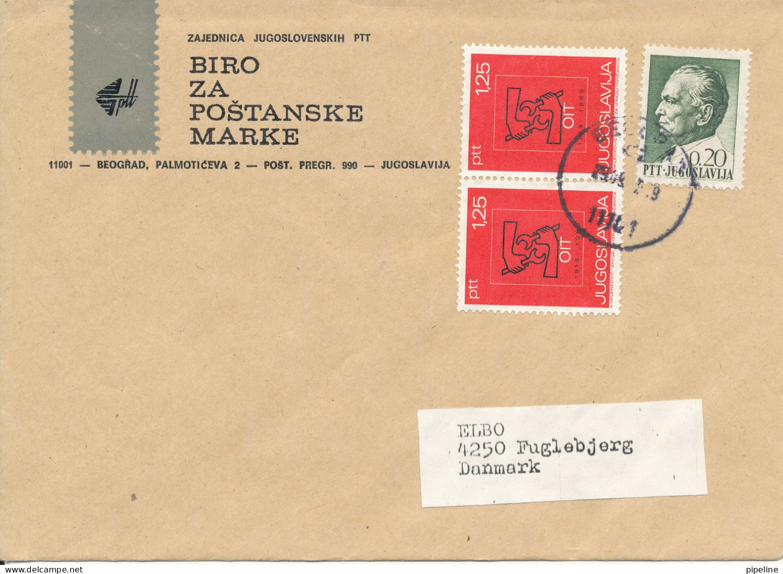 Yugoslavia Cover Sent To Denmark Beograd Topic Stamps - Cartas & Documentos