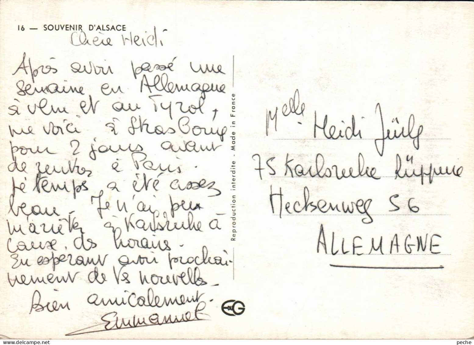 N°483 Z -cpsm Souvenir D'Alsace - Saluti Da.../ Gruss Aus...