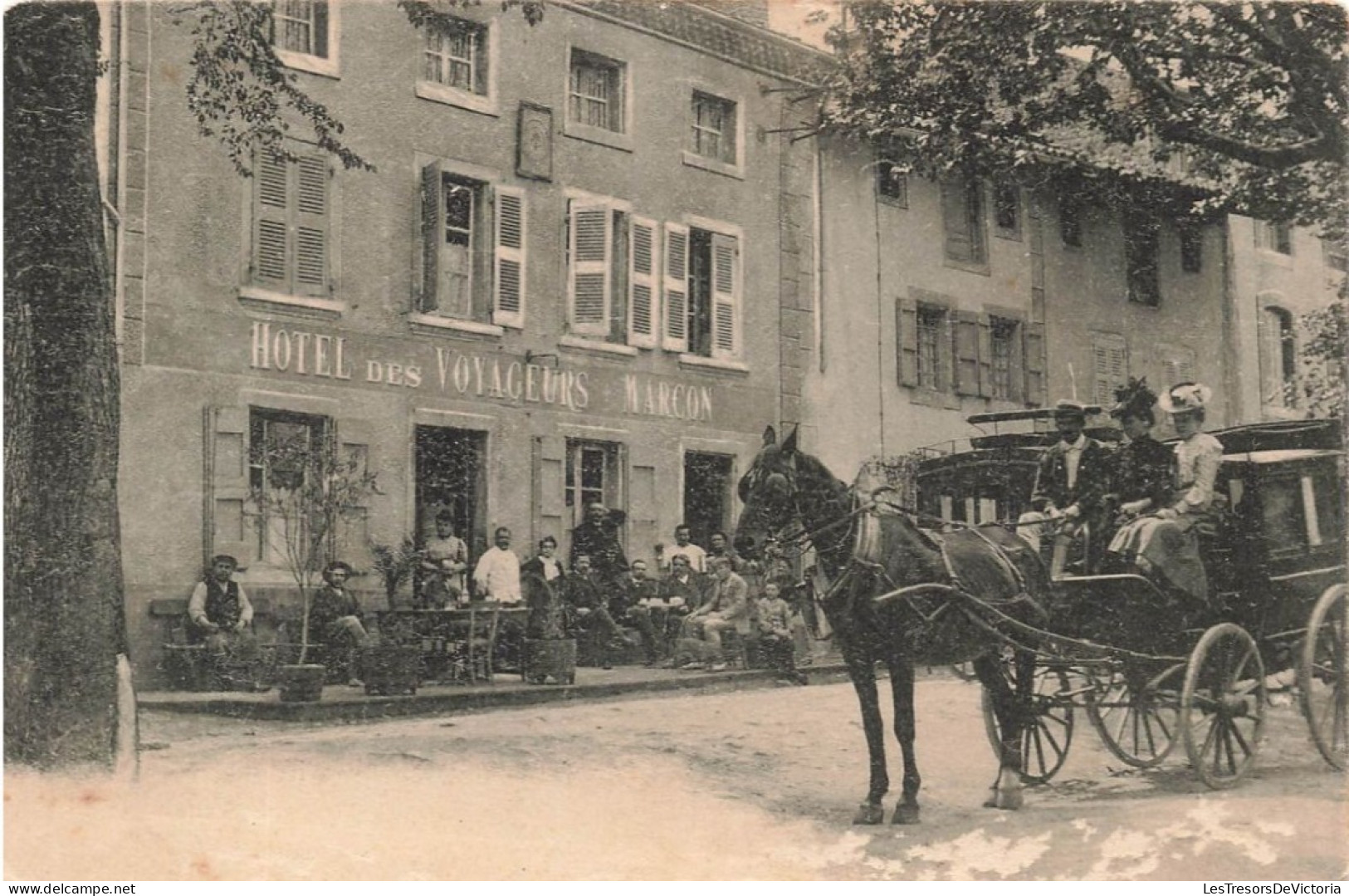 FRANCE - Chambonnet - Hôtel Marcon - Dames En Carrosse - Animé - Carte Postale Ancienne - Retournac