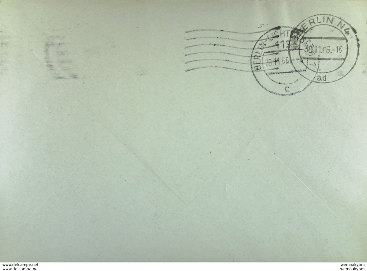 DDR: Brief Mit ZKD-ASF-Stpl. (1024) Und Kontroll-Stpl "Richtige Anschrift.." Vom Magistrat Von Groß-Berlin Vom 29.11.66 - Service Central De Courrier