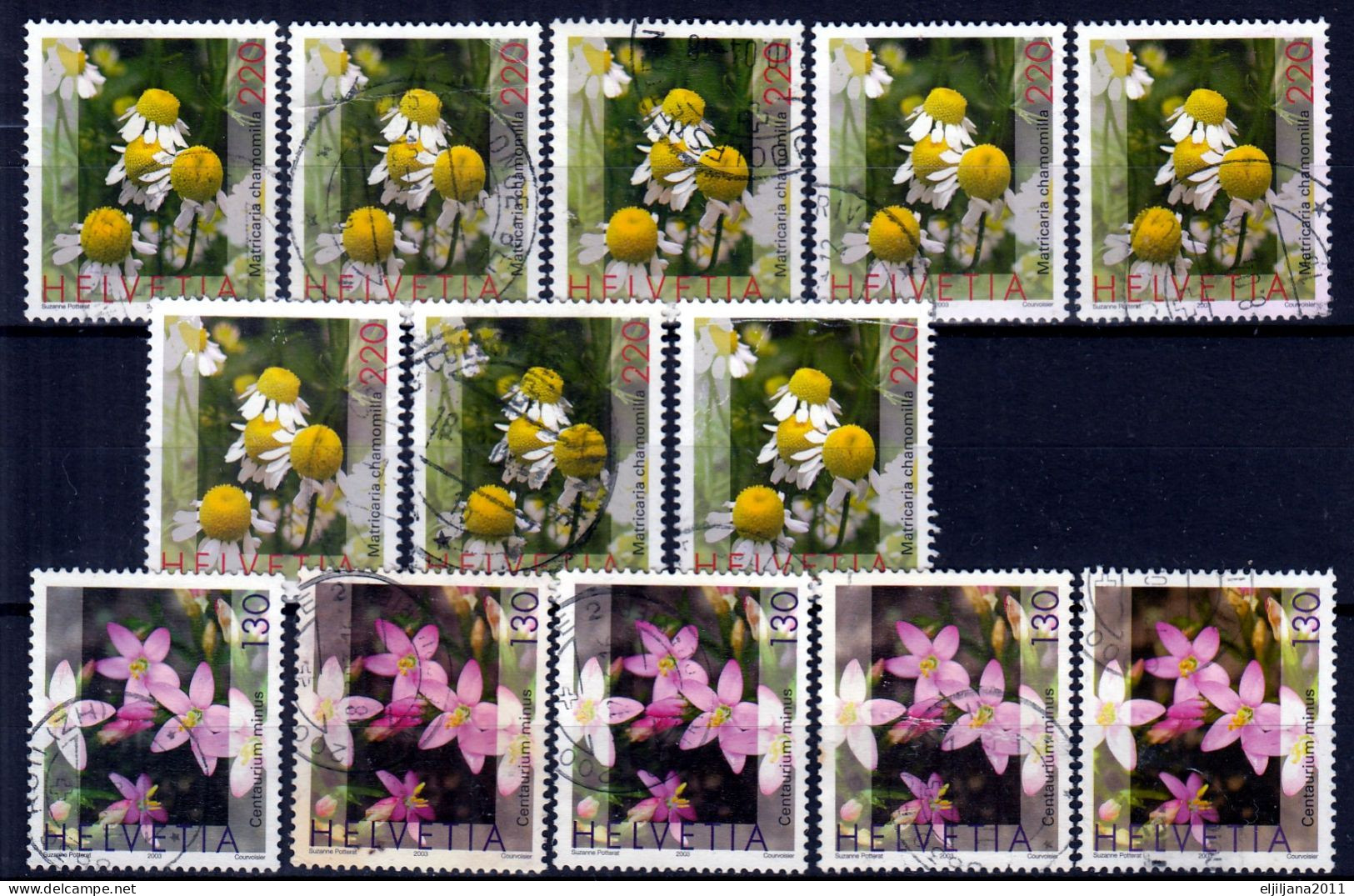 Switzerland / Helvetia / Schweiz / Suisse 2003 ⁕ Mi.1824 X5 & Mi.1826 X8 ⁕ 13v Used - Used Stamps
