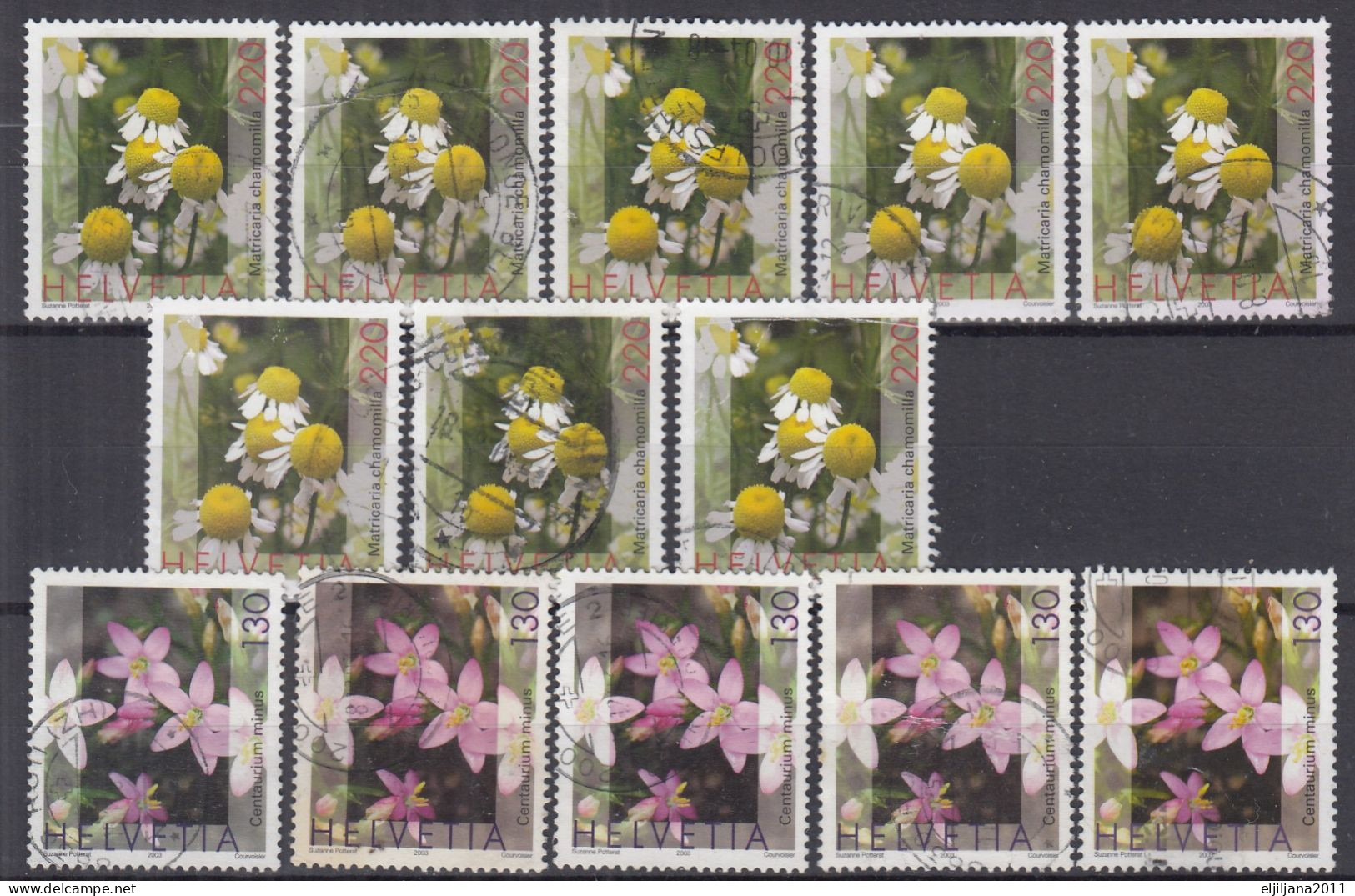 Switzerland / Helvetia / Schweiz / Suisse 2003 ⁕ Mi.1824 X5 & Mi.1826 X8 ⁕ 13v Used - Gebruikt