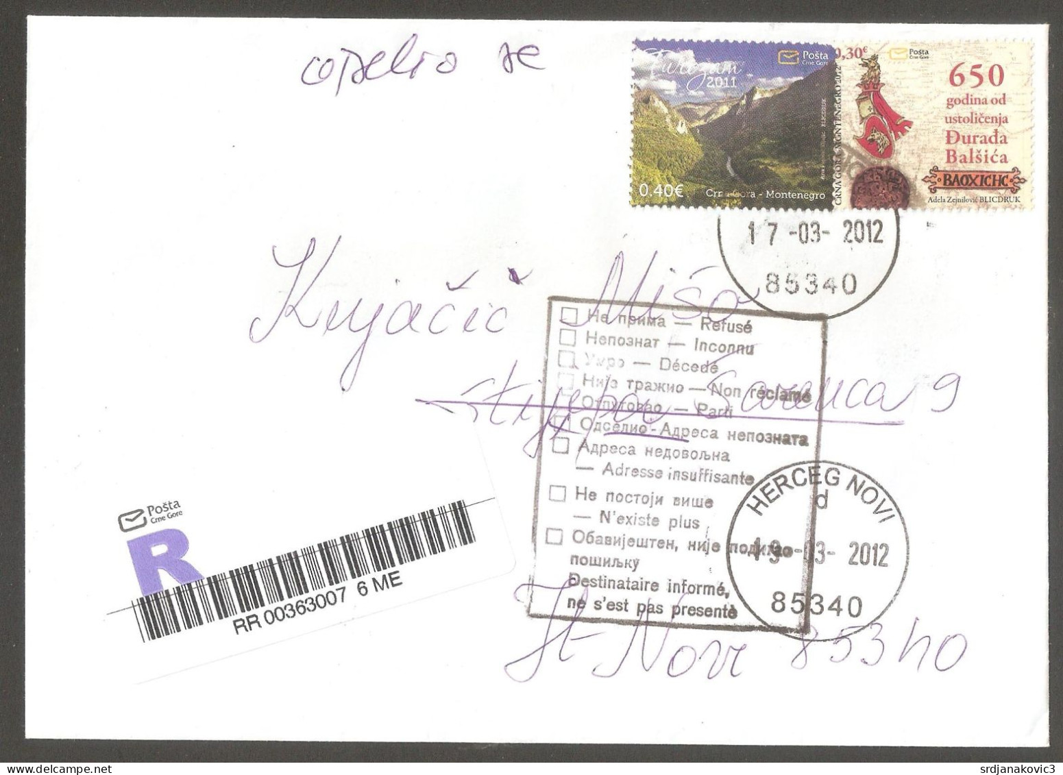 Montenegro Letter 2012 - Montenegro