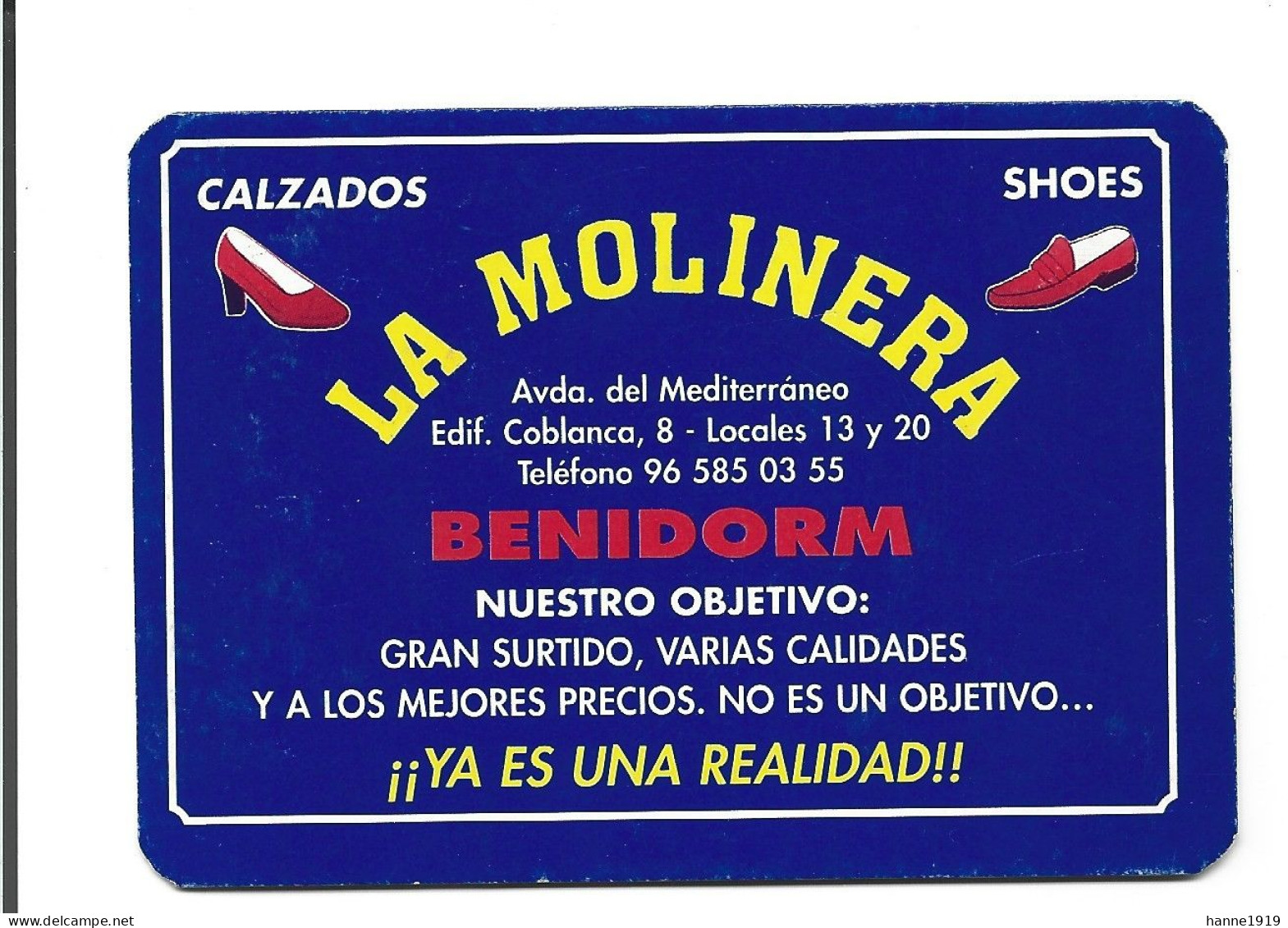 Benidorm La Molinera Calzados Shoes Kalender 2001 Calendar Htje - Tamaño Pequeño : 2001-...