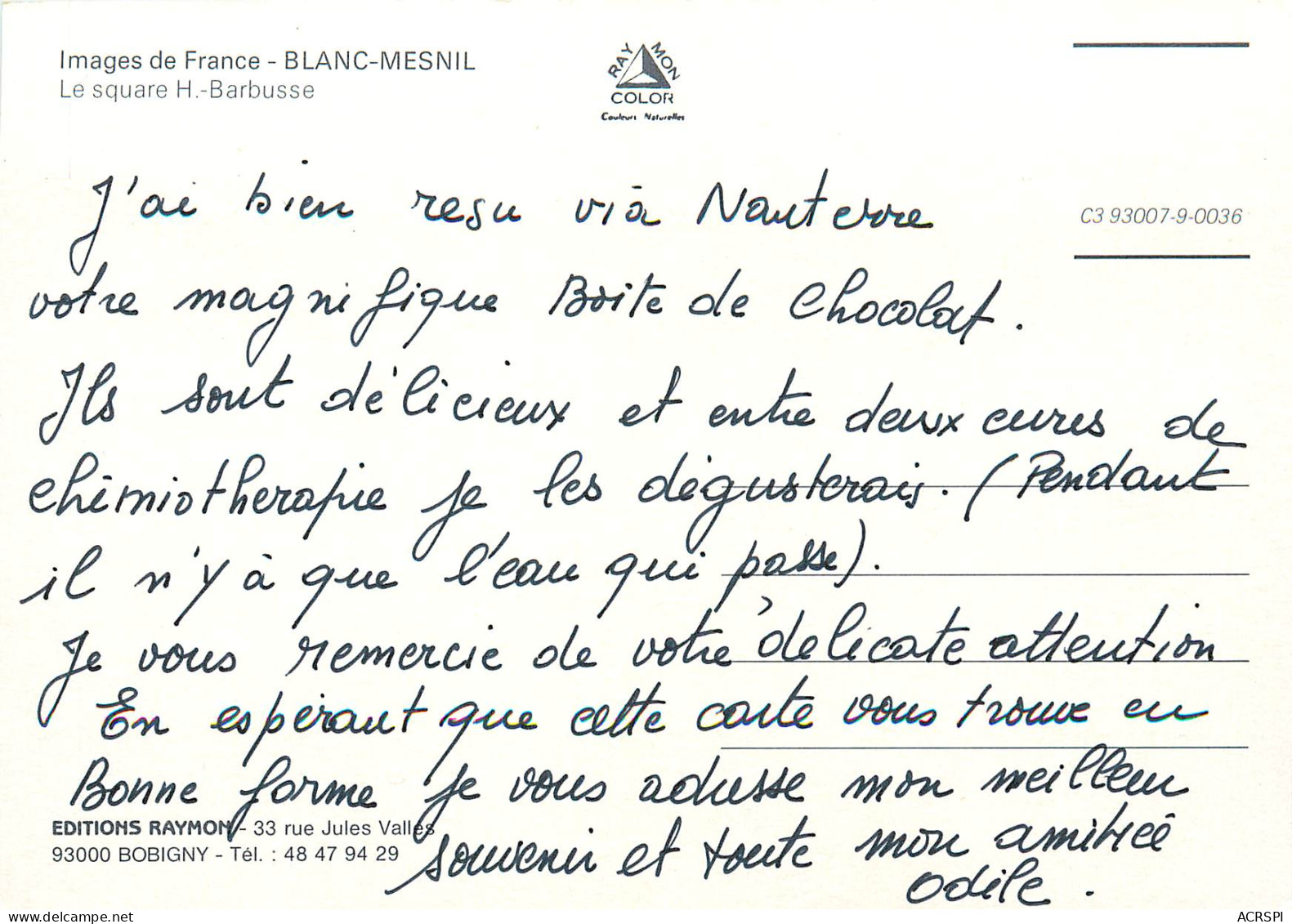 LE BLANC MESNIL LE SQUARE H BARBUSSE (scan Recto-verso) KEVREN0210 - Le Blanc-Mesnil