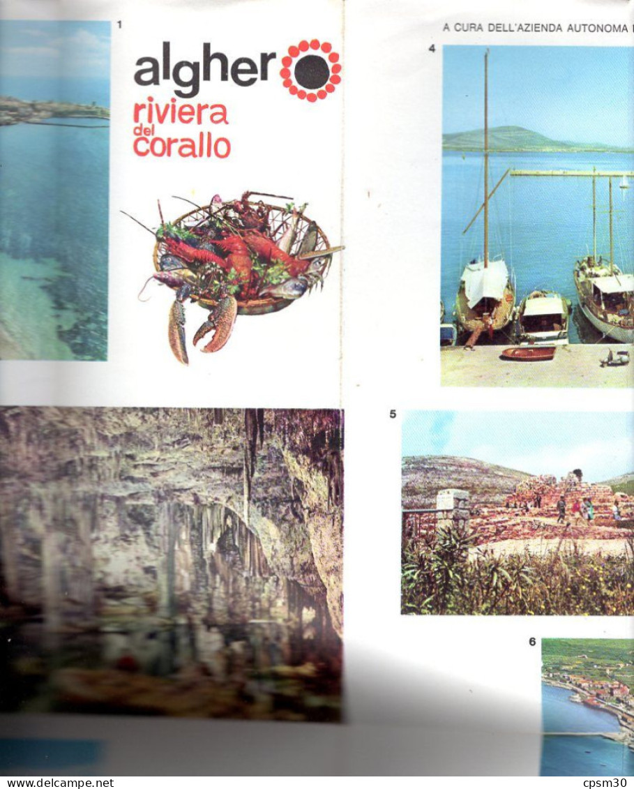 Carte Routière, Publicité ALGHERO Sardegna, Riviera Del Corallo, En Quatre Langues - Cartes Routières