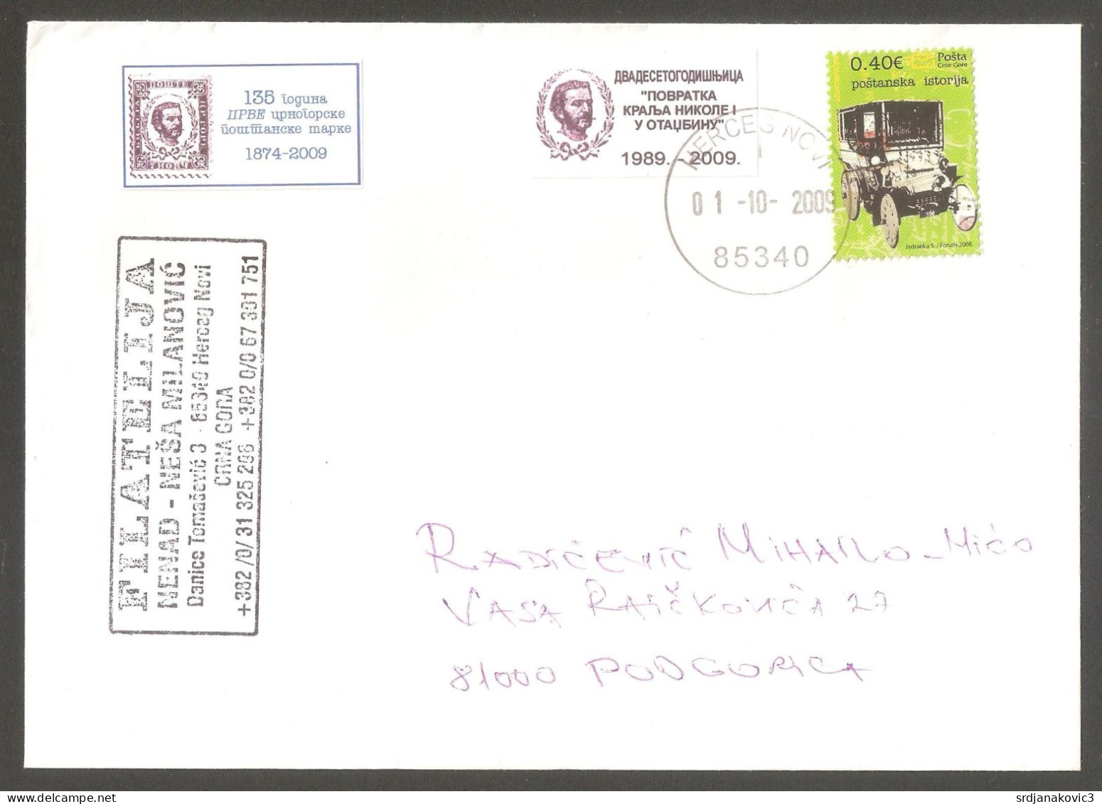 Montenegro Letter 2009 - Montenegro