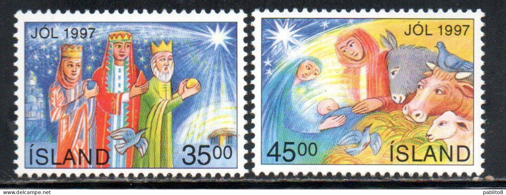 ISLANDA ICELAND ISLANDE 1997 CHRISTMAS NATALE NOEL WEIHNACHTEN NAVIDAD JOL COMPLETE SET SERIE COMPLETA MNH - Ungebraucht