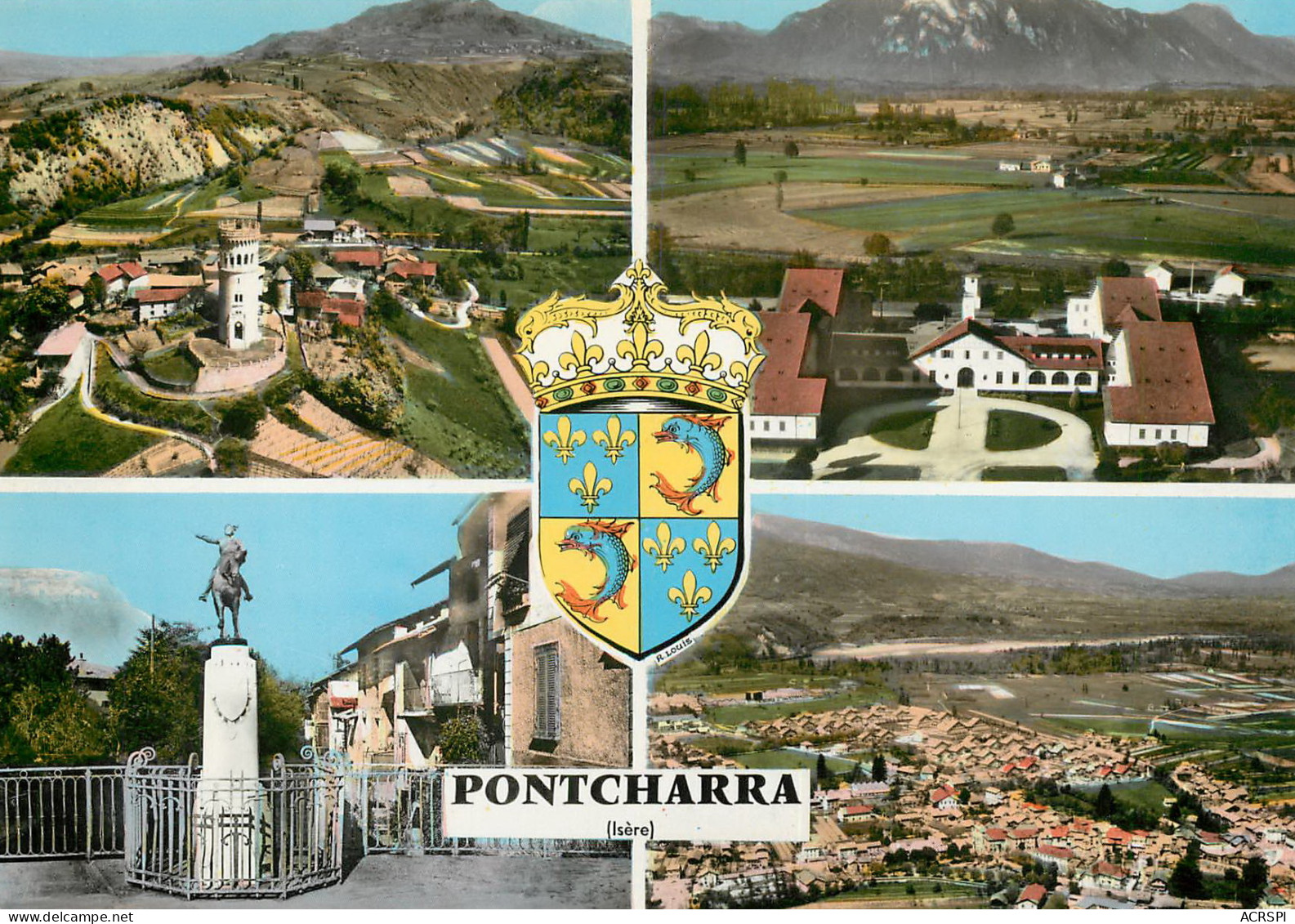 ISERE PONTCHARRA 4 VUES  BLASON (scan Recto-verso) KEVREN0269 - Pontcharra