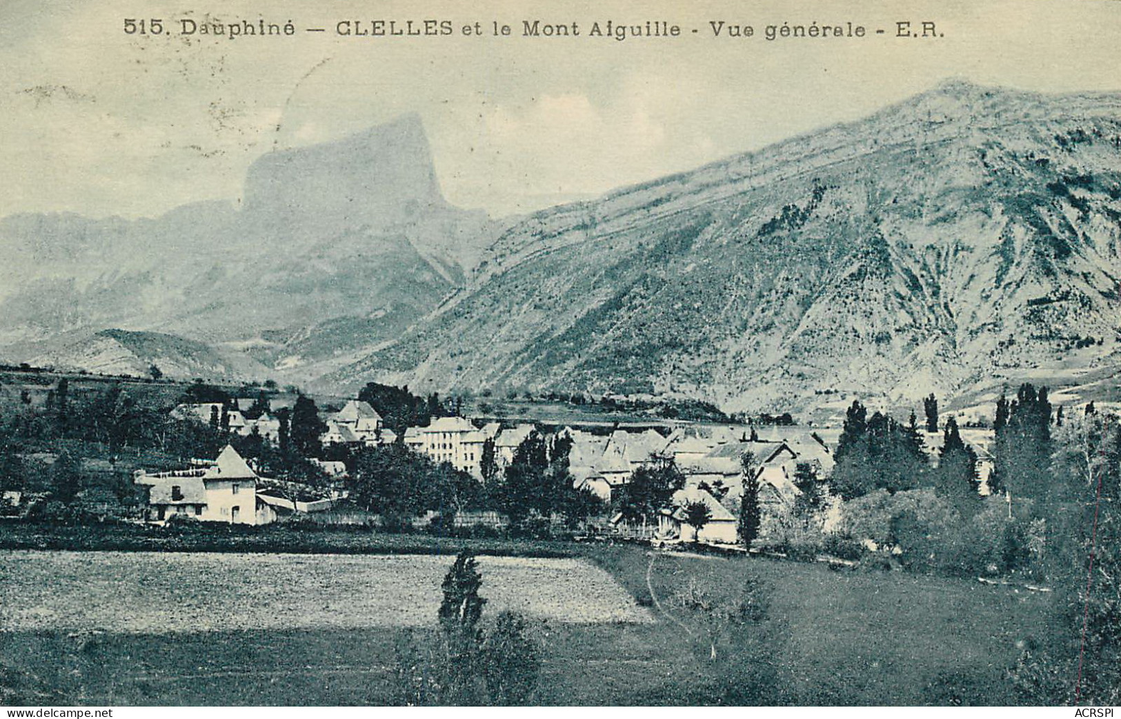 ISERE DAUPHINE CLELLES ET LE MONT AIGUILLE VUE GENERALE (scan Recto-verso) KEVREN0274 - Clelles