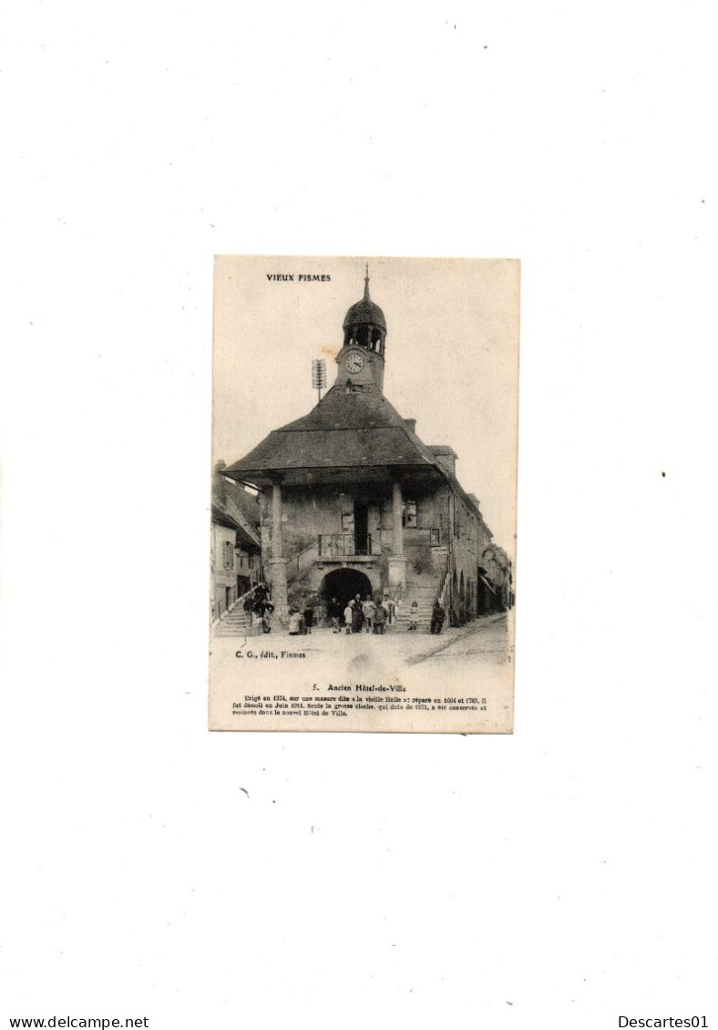 C P A   ANIMEE  VIEUX FISMES ANCIEN HOTEL-DE-VILLE   CIRCULEE  27 JUILLET 1917 - Fismes