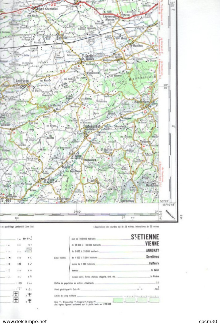 Carte Routière, France IGN St Etienne Dans Sa Pochette, 1/100.000 - Roadmaps