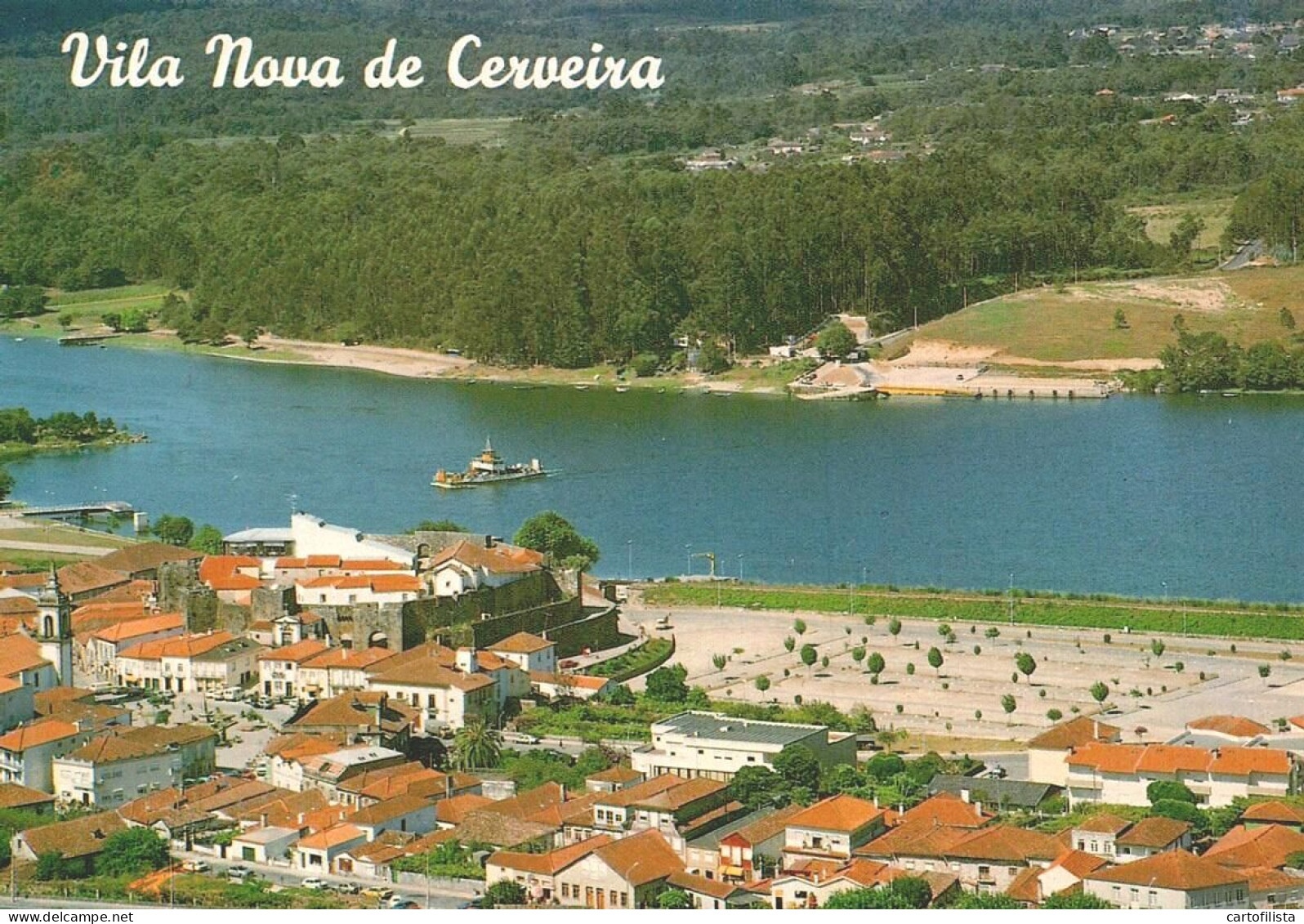 VILA NOVA DE CERVEIRA - Panorama Da Vila E Rio Minho  (2 Scans) - Viana Do Castelo