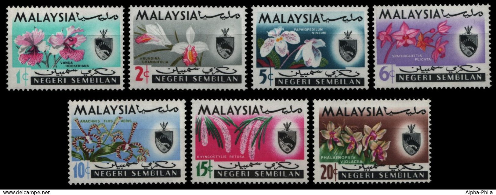 Malaya - Negri Sembilan 1965 - Mi-Nr. 79-85 ** - MNH - Orchideen / Orchids - Negri Sembilan