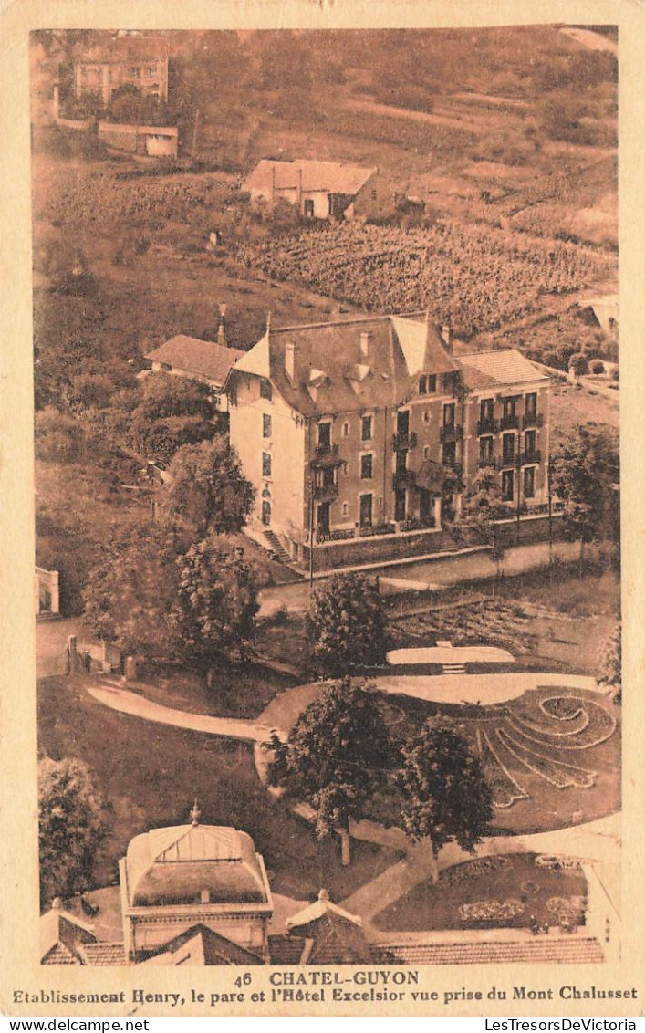 FRANCE - Chatel Guyon - établissement Henry - Le Parc Et L'hôtel Excelsior  - Carte Postale Ancienne - Châtel-Guyon