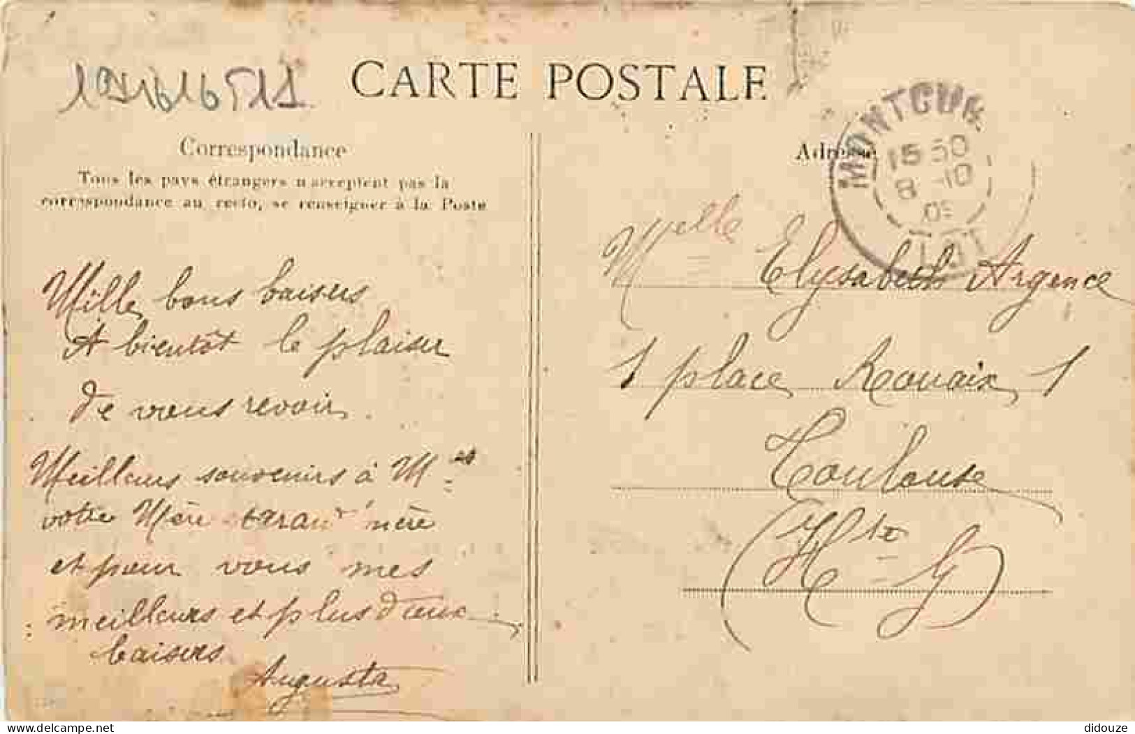 46 - Montcuq - Vue Générale - Oblitération Ronde De 1909 - Etat Carte Arrachée Sur 1 Cm - CPA - Voir Scans Recto-Verso - Montcuq