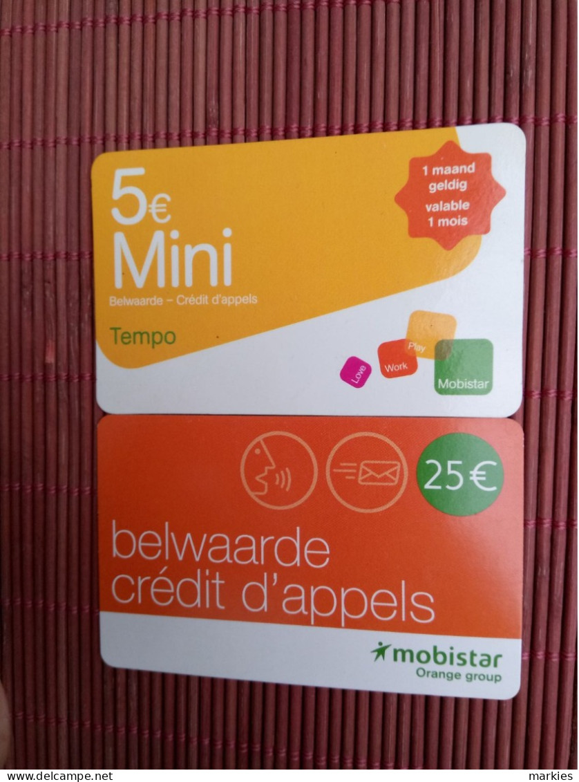 2 Prepaidcards MobistarBelgium Rare - Cartes GSM, Recharges & Prépayées