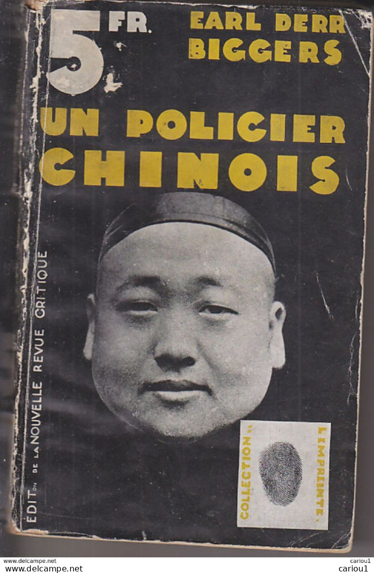 C1 CHARLIE CHAN Earl Derr Biggers UN POLICIER CHINOIS 1932 Charlie Chan Carries On PORT INCLUS France - Maîtrise Du Livre, La - L'empreinte Police