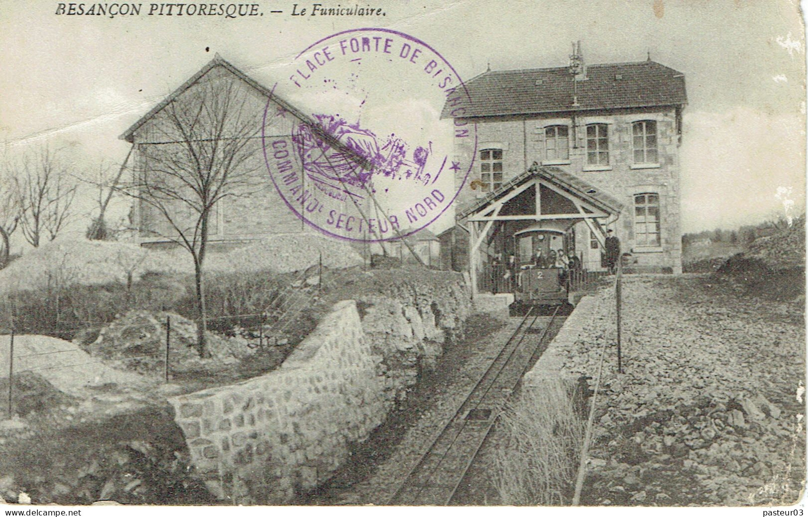Place Forte De Besançon Commandement Secteur Nord Cachet De Besançon Charrais Du 5-11-1914 Sur CP - Guerre (timbres De)