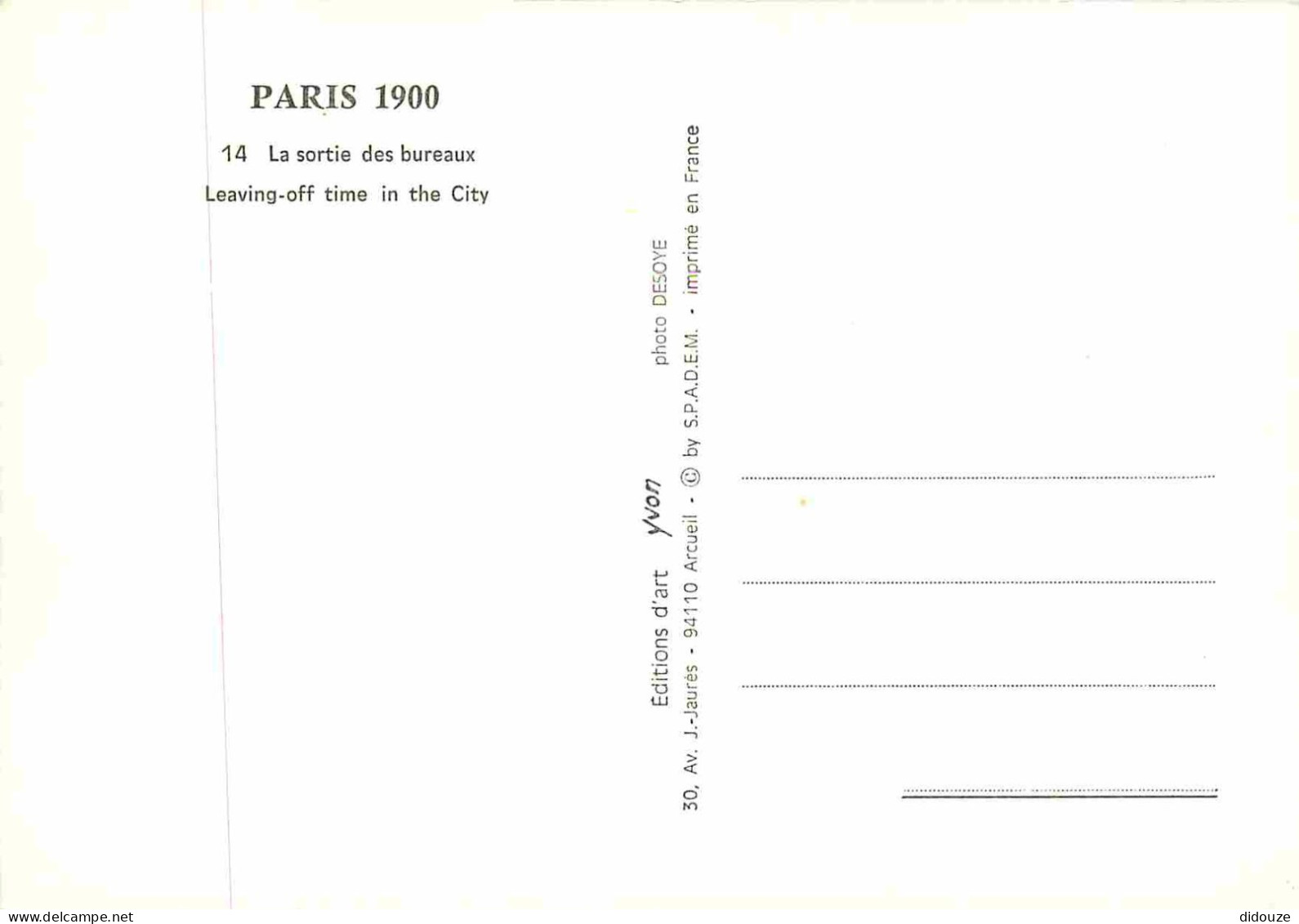 Reproduction CPA - 75 Paris - La Sortie Des Bureaux - Automobiles - Paris 1900 - 14 - CPM - Carte Neuve - Voir Scans Rec - Zonder Classificatie