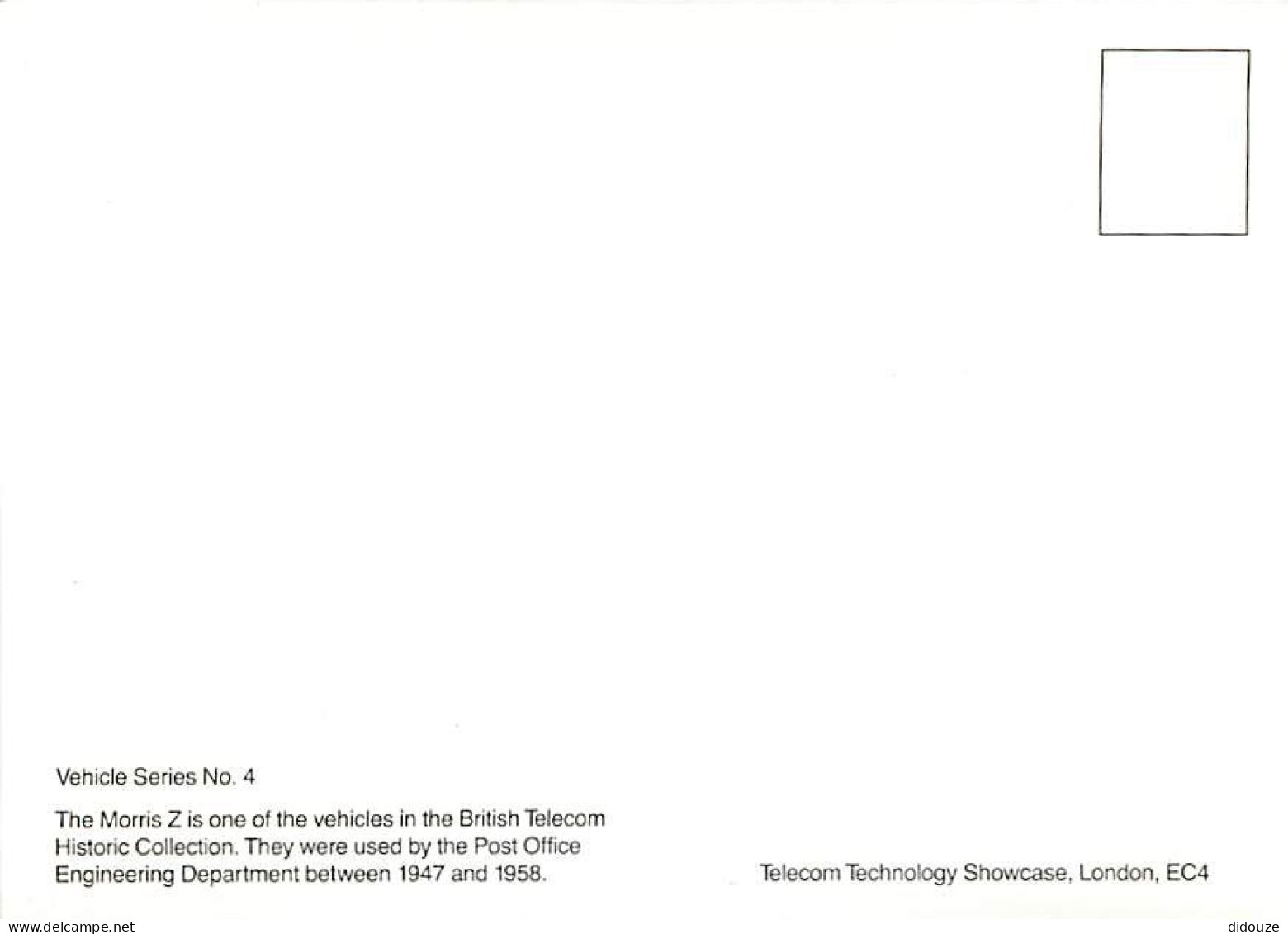 Automobiles - Vehicle Séries No. 4 - The Morris Z Is One Of The Vehicles In The British Telecom - Art Dessin - Carte Neu - PKW