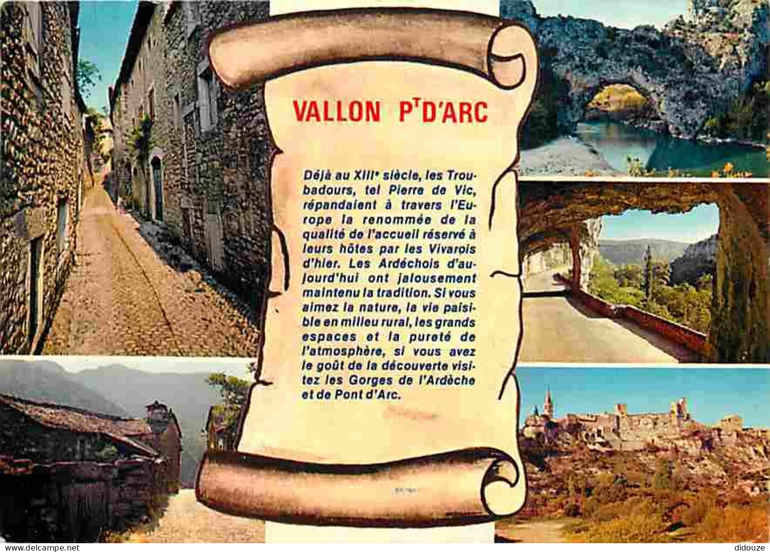 07 - Vallon Pont D'Arc - Multivues - Le Pont D'Arc - Flamme Postale De Joyeuse - CPM - Voir Scans Recto-Verso - Vallon Pont D'Arc