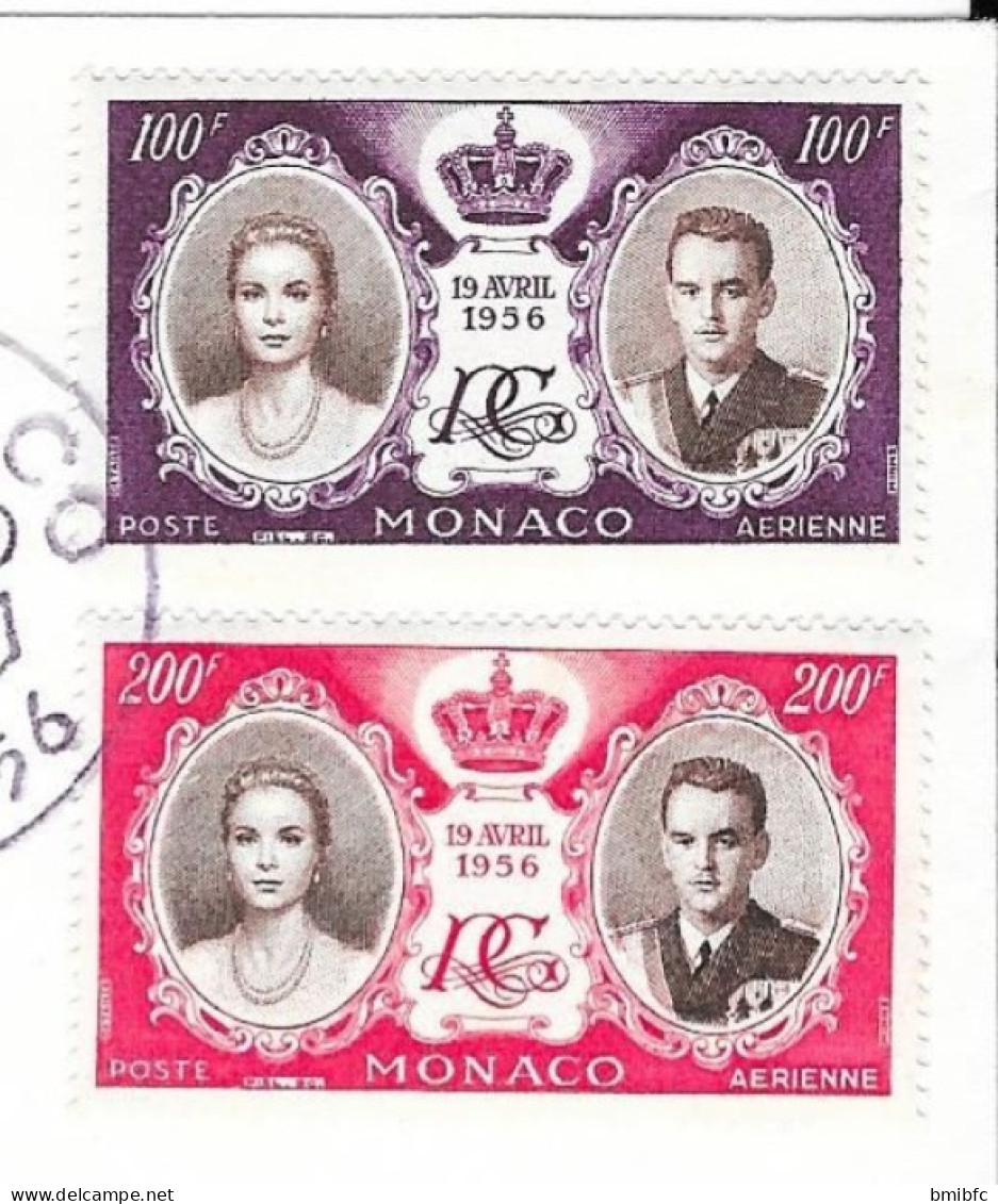 ÉMISSION DU MARIAGE     MONACO 19 AVRIL 1956 - FDC