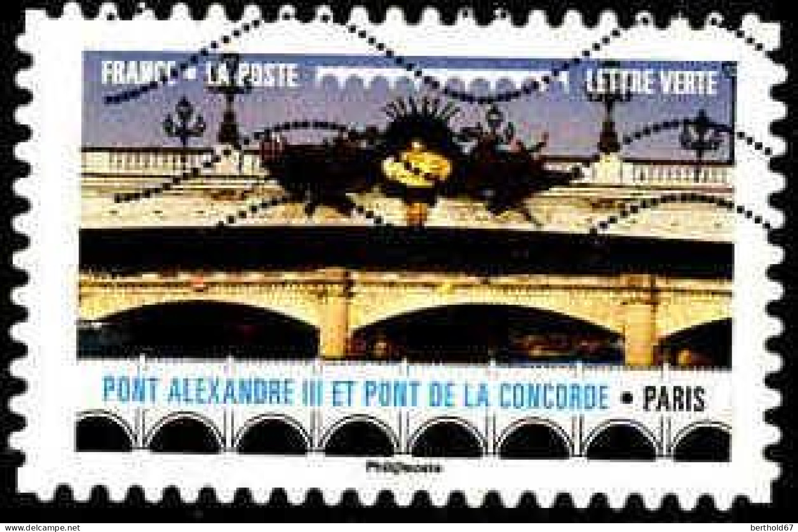 France Poste AA Obl Yv:1476 Mi:6815 Pont Alexandre II & Pont De La Concorde Paris (Lign.Ondulées) (Thème) - Puentes