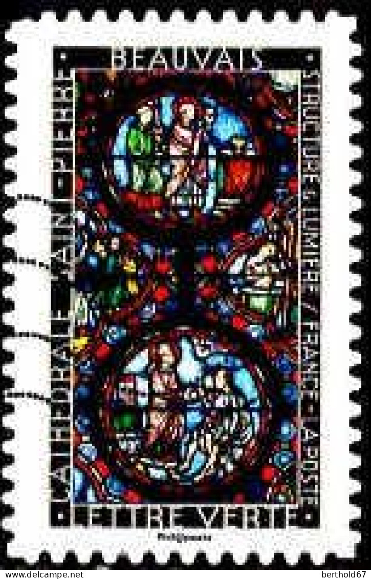 France Poste AA Obl Yv:1358 Mi:6645 Beauvais Cathédrale Saint-Pierre (Lign.Ondulées) (Thème) - Glas & Fenster