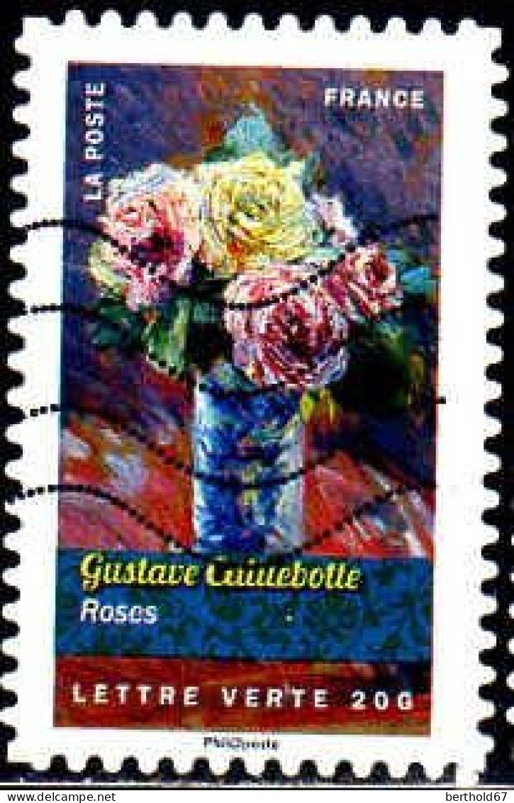 France Poste AA Obl Yv:1129 Mi:6136 Gustave Caillebotte Roses (Lign.Ondulées) (Thème) - Rozen