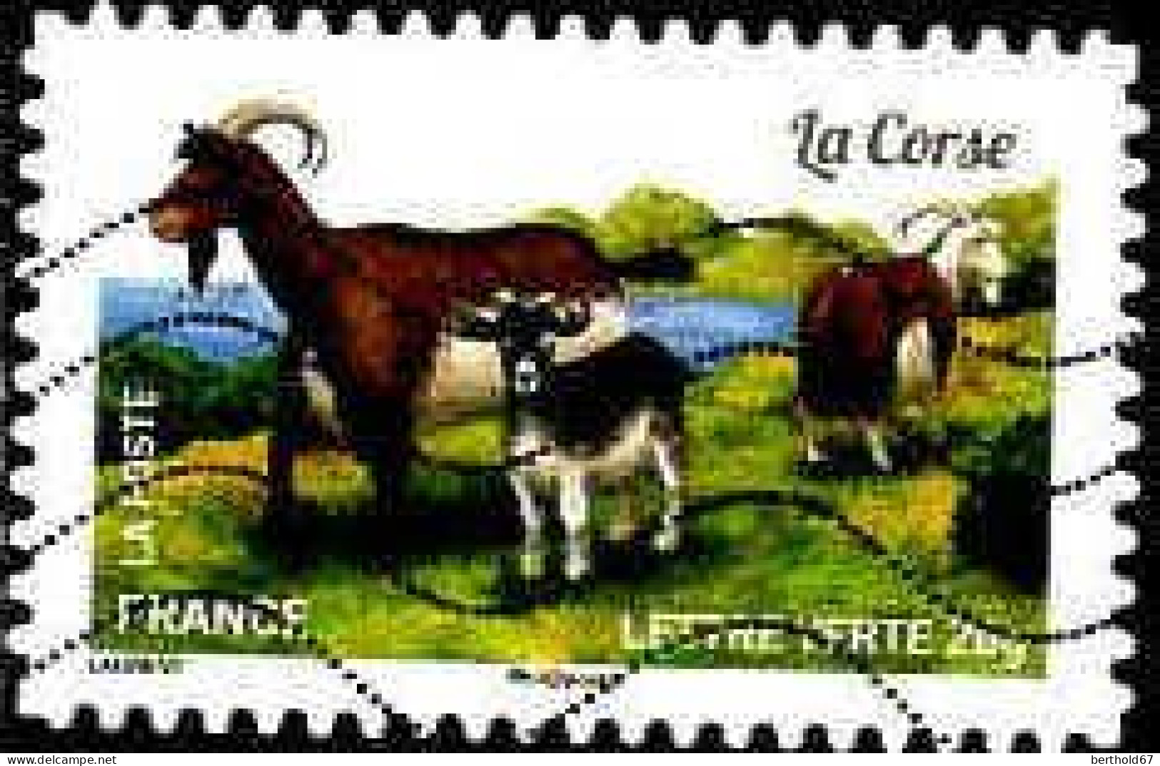 France Poste AA Obl Yv:1107 Mi:6088 La Corse Chèvre (Lign.Ondulées) (Thème) - Farm