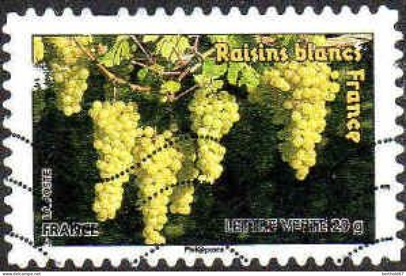 France Poste AA Obl Yv: 688 Mi:5309 Raisins Blancs France (Lign.Ondulées) (Thème) - Frutta