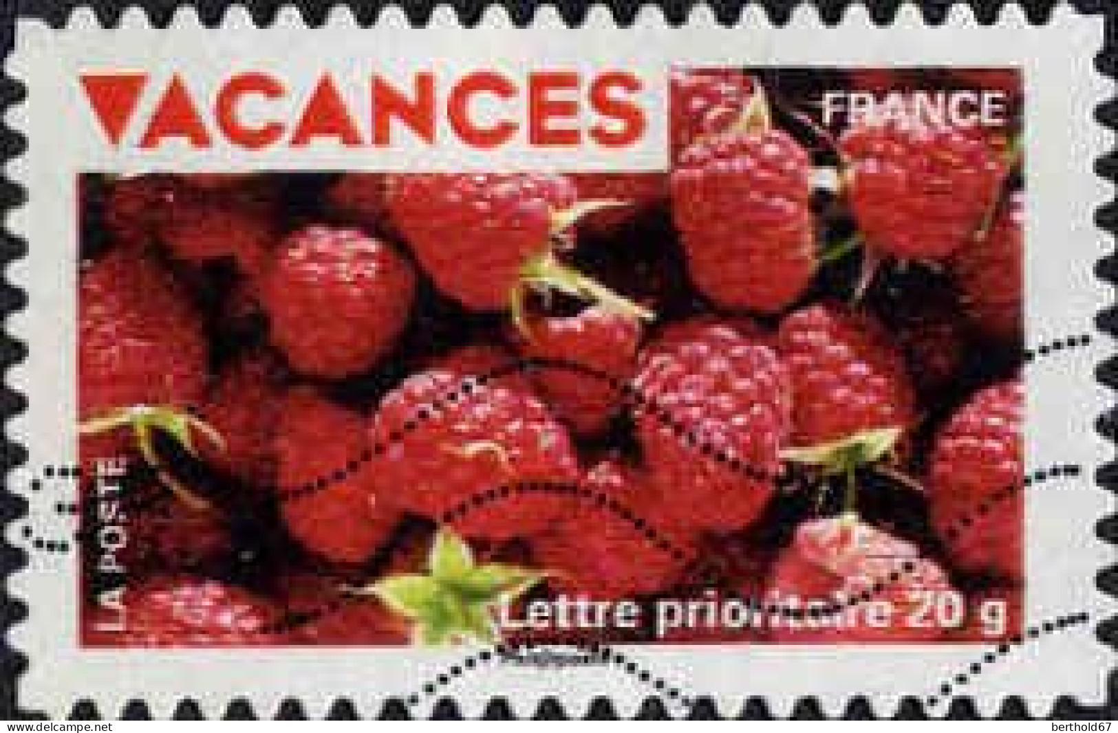 France Poste AA Obl Yv: 325 Mi:4672 Vacances Framboises (Lign.Ondulées) (Thème) - Frutta