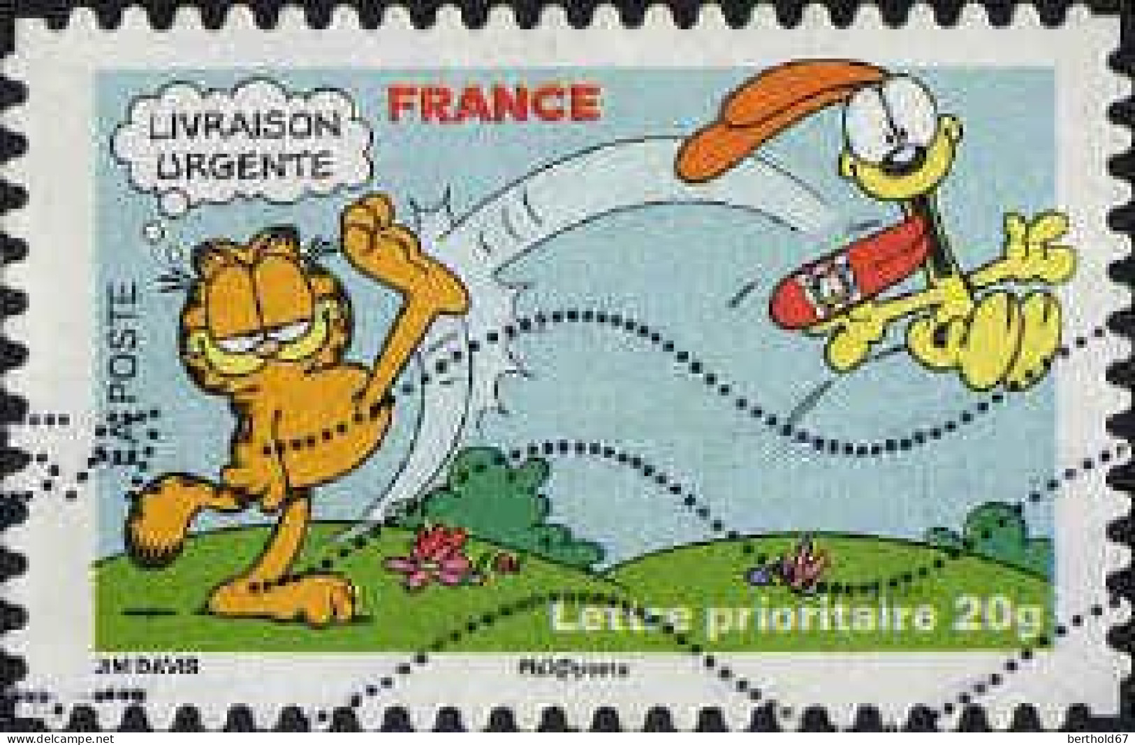 France Poste AA Obl Yv: 200 Mi:4499 Garfield Jim Davis (Lign.Ondulées) (Thème) - Comics
