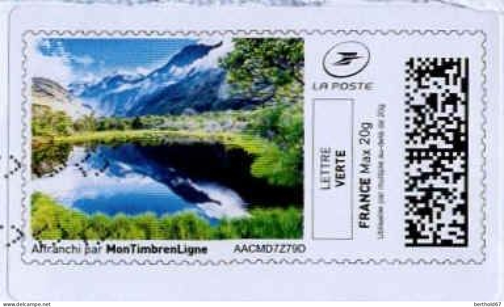 France MonTimbreenLigne Obl (5009) Lac De Montagne (Obl.mécanique) - 2010-... Illustrated Franking Labels
