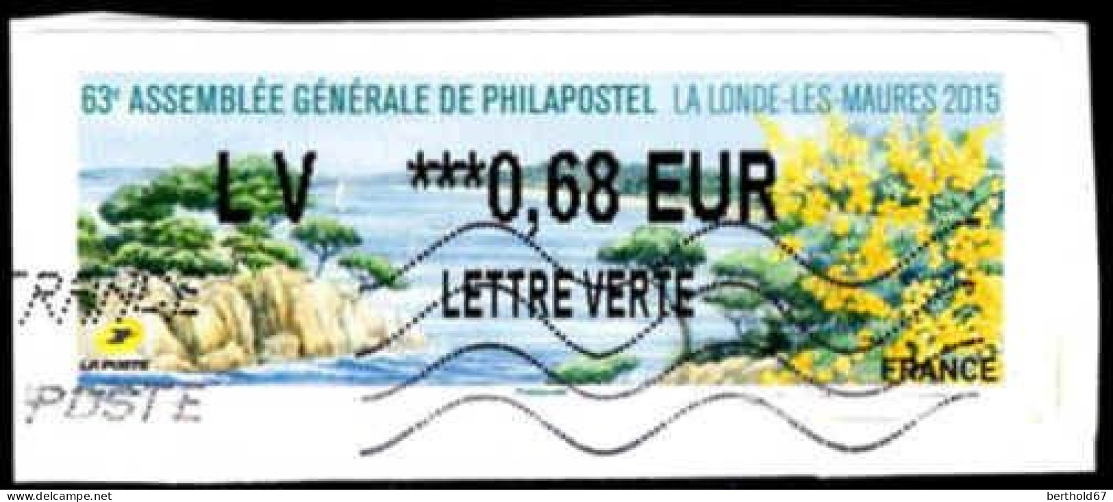 France Lisa Obl 2021 63e Assemblée La Londe Les Maures (Lign.Ondulées) ***0,68 EUR Sur Fragment - 2010-... Abgebildete Automatenmarke