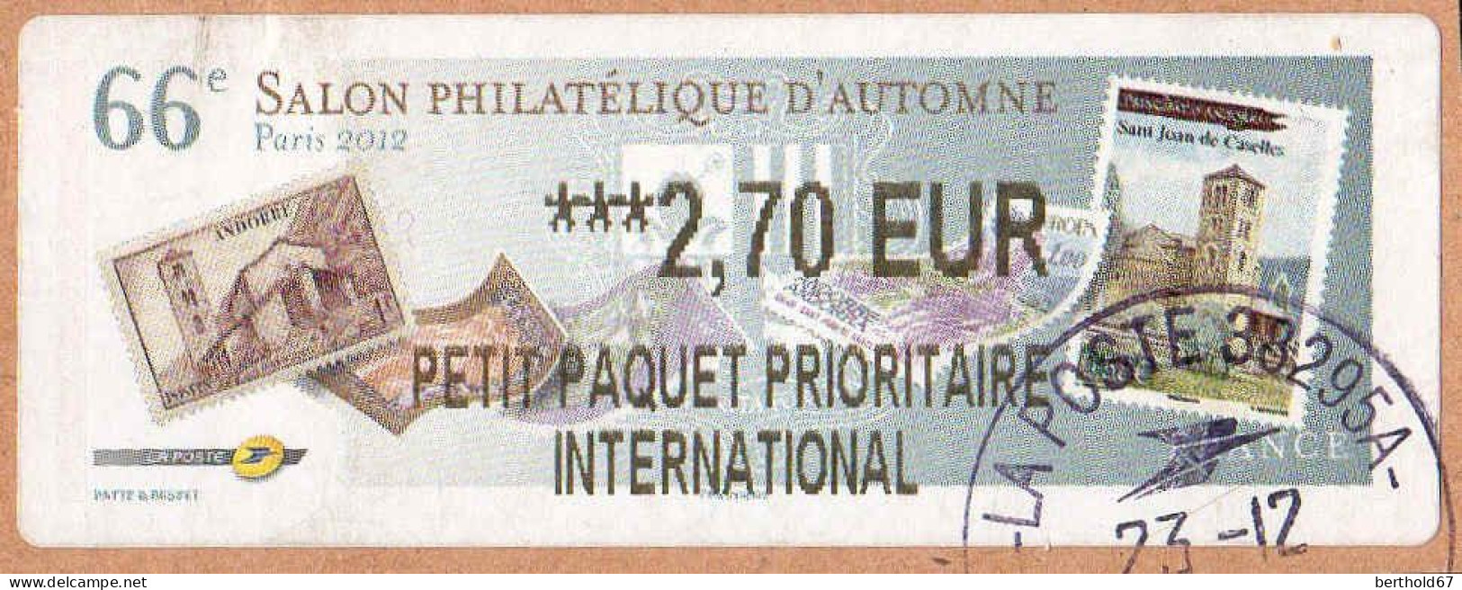 France Lisa Obl 2001 Salon Philatélique D'Automne (TB Cachet Rond) ***2,70 EUR Sur Fragment - 2010-... Abgebildete Automatenmarke