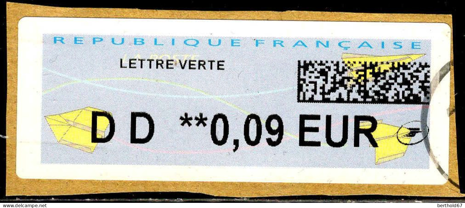 France Lisa Obl (1226)  Lisa 2 Version VII.17 (cachet Rond) DD**0,09 EUR Sur Fragment - 2010-... Geïllustreerde Frankeervignetten