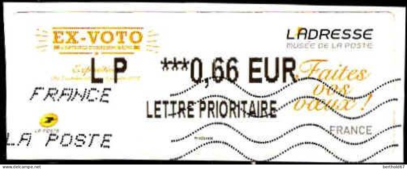 France Lisa Obl (1161) Ex-Voto D'artistes Contemporains (Lign.Ondulées) LP***0,66 EUR Sur Fragment - 2010-... Abgebildete Automatenmarke