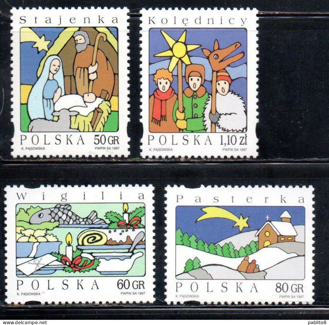 POLONIA POLAND POLSKA 1997 CHRISTMAS NATALE NOEL WEIHNACHTEN NAVIDAD NATAL COMPLETE SET SERIE COMPLETA MNH - Nuevos