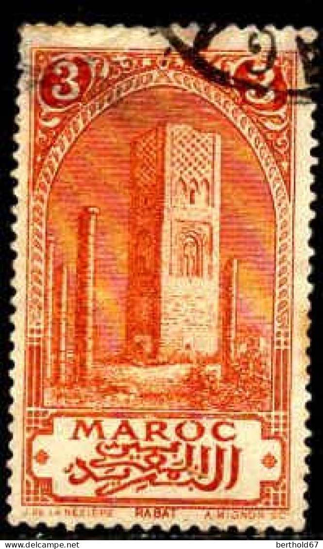 Maroc (Prot.Fr) Poste Obl Yv: 65 Mi:23 Rabat Tour Hassan Taille-douce (cachet Rond) - Used Stamps