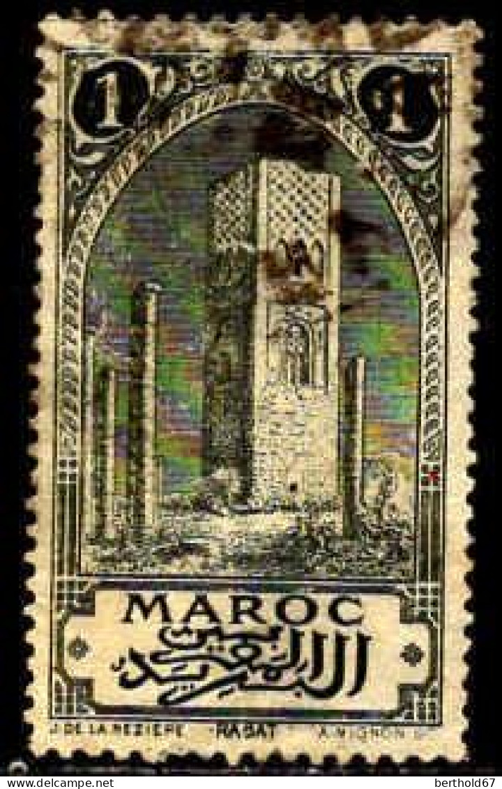 Maroc (Prot.Fr) Poste Obl Yv: 63 Mi:21 Rabat Tour Hassan Taille-douce (cachet Rond) - Used Stamps