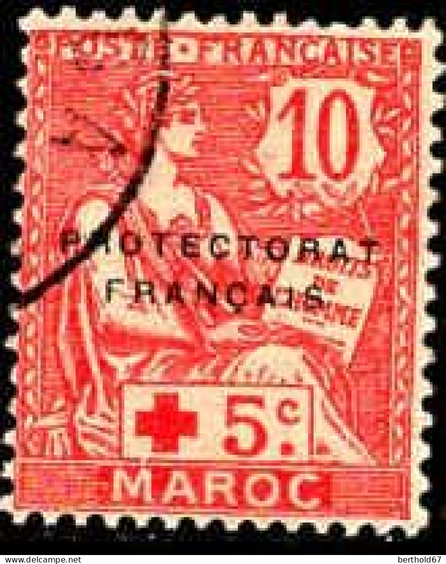 Maroc (Prot.Fr) Poste Obl Yv: 60 Mi:20B Mouchon Typ2 Retouché (Beau Cachet Rond) - Used Stamps