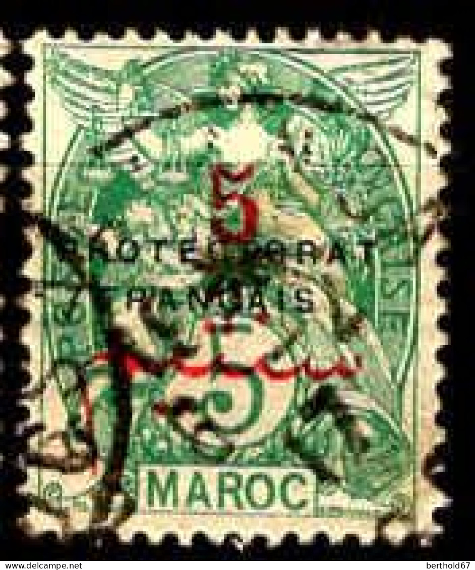 Maroc (Prot.Fr) Poste Obl Yv: 40 Mi:4 Type Blanc (Beau Cachet Rond) - Used Stamps