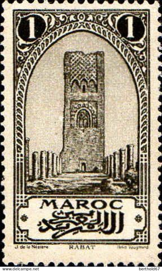 Maroc (Prot.Fr) Poste N* Yv: 98 Mi:49 Rabat Tour Hassan Héliogravure (Trace De Charnière) - Neufs