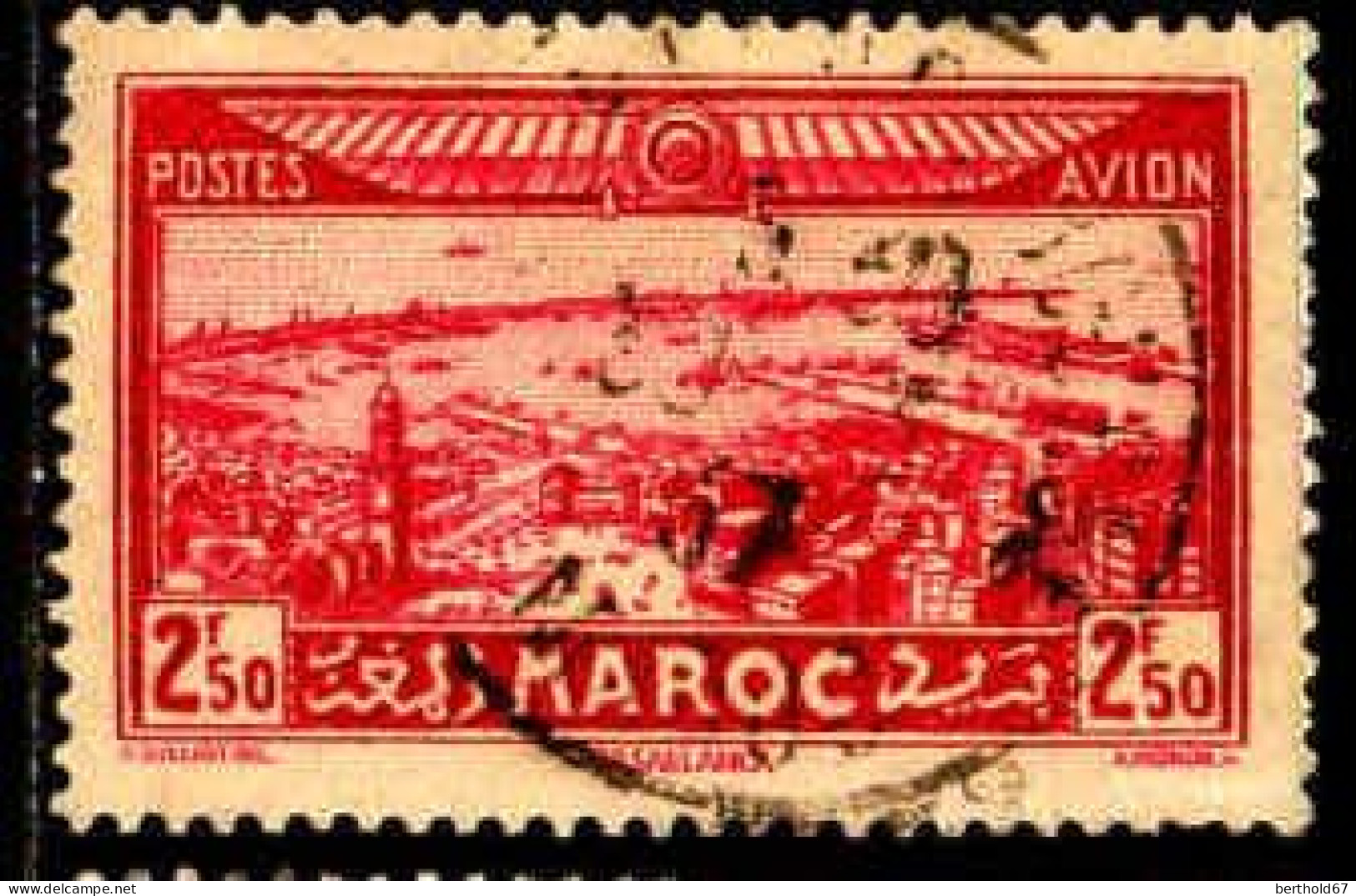 Maroc (Prot.Fr) Avion Obl Yv: 37 Mi:120 Casablanca (Beau Cachet Rond) - Luchtpost