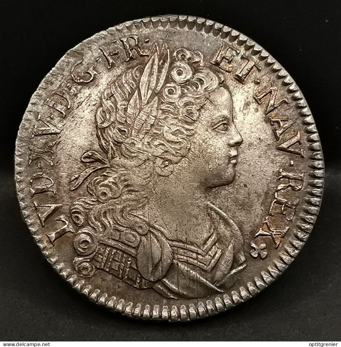 ECU DE FRANCE NAVARRE ARGENT LOUIS XV 1718 A PARIS 38mm 24.47g FRANCE / SILVER - 1715-1774 Luis XV El Bien Amado