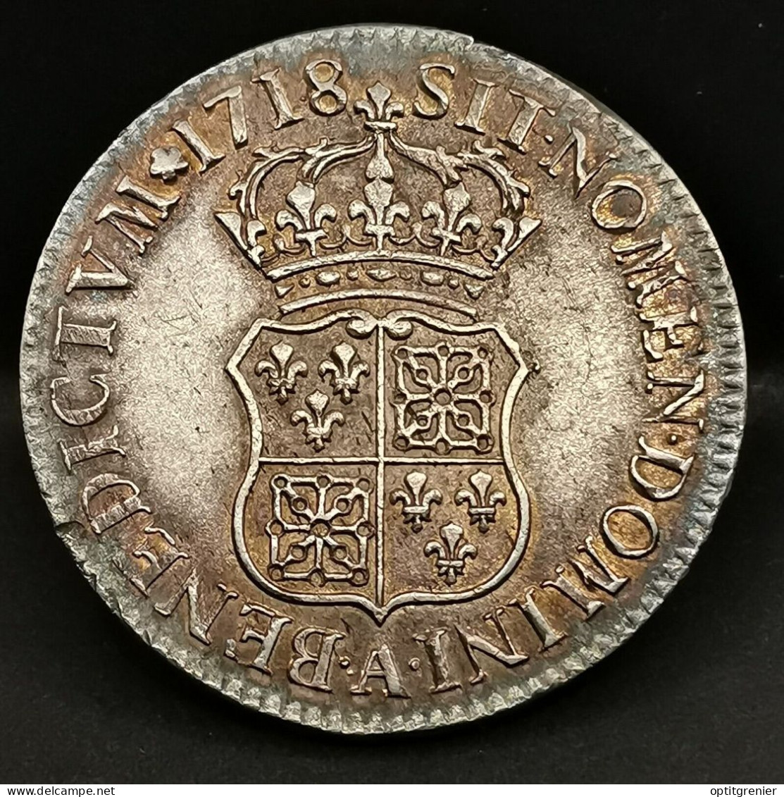 ECU DE FRANCE NAVARRE ARGENT LOUIS XV 1718 A PARIS 38mm 24.47g FRANCE / SILVER - 1715-1774 Louis  XV The Well-Beloved