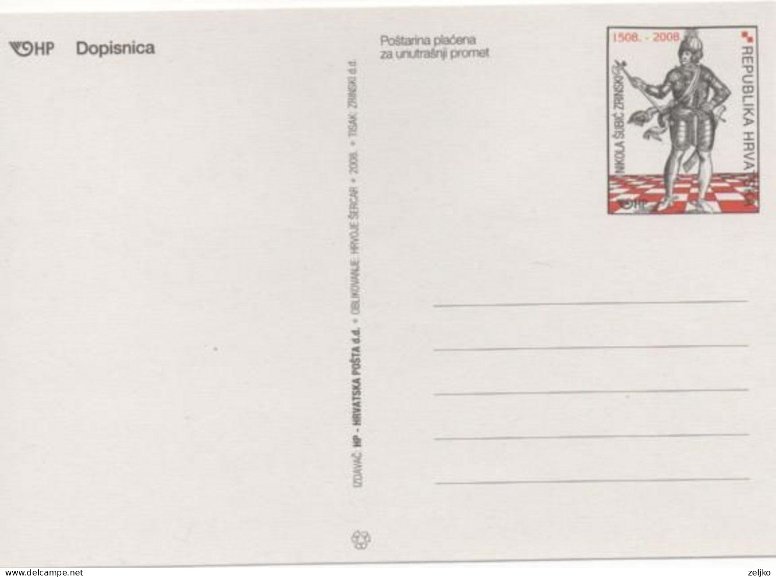 Croatia, Stationery, Zrinski, History - Croacia